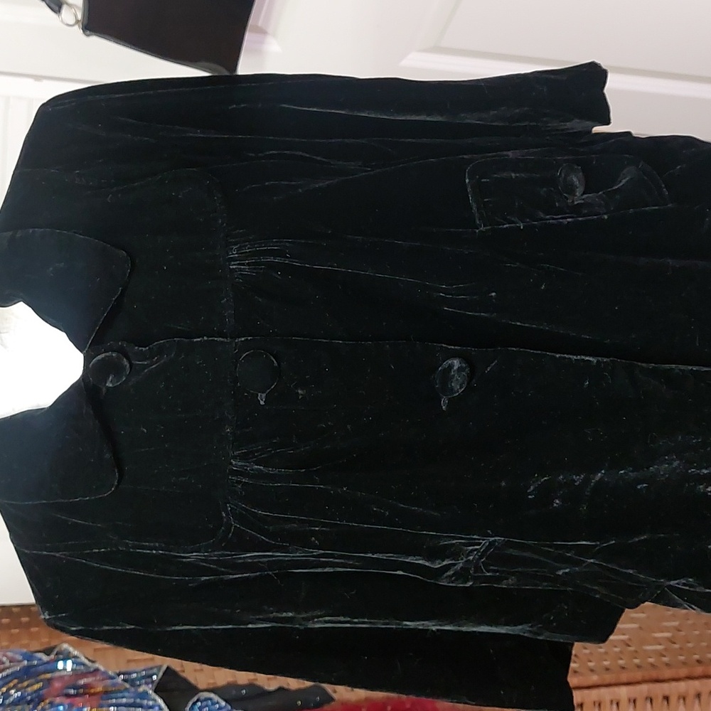 Cambridge Dry Goods Black Velvet Jacket Large - Picture 7 of 13